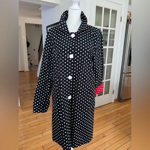 Elliott Lauren Black and Red Polka Dot Lined Jacket/ Reversible to red and white